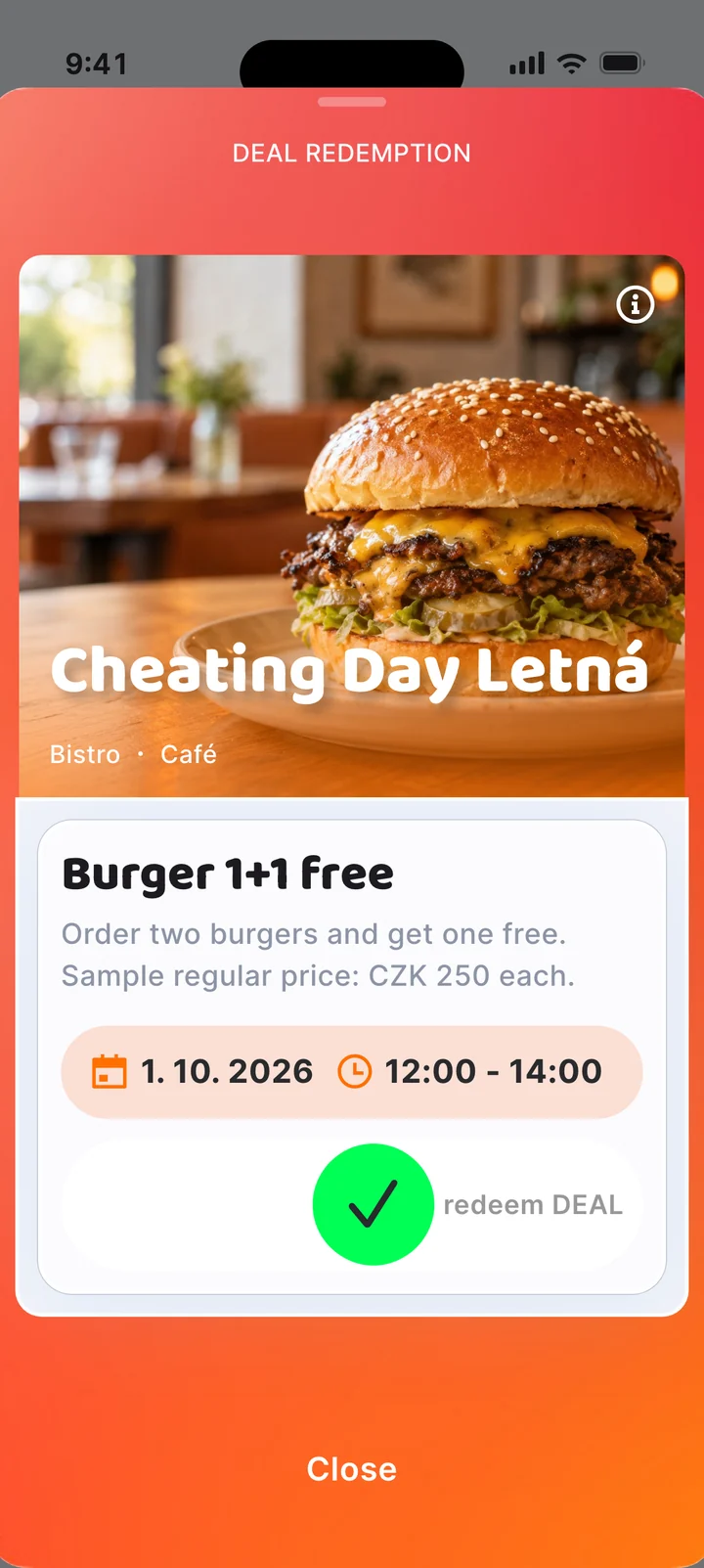 The guest swipes in front of you