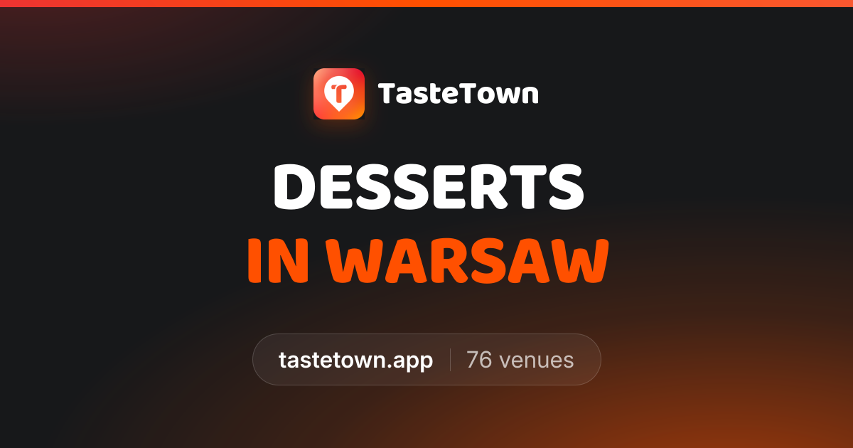 Desserts in Warsaw – ratings, reviews & menus · TasteTown